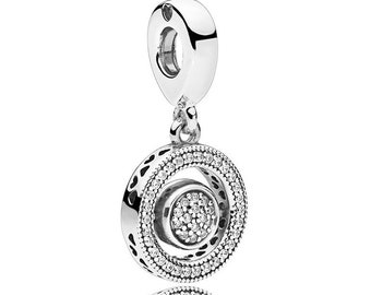 Spinning Signature Dangle Charm 925 Sterling Silver Fit Women Bracelet Pendant Bead fit Women Charm  Handmade Charms