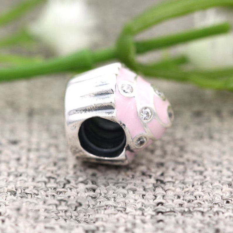Sweet Cupcake Birthday Beads Charm 100% 925 Sterling Silver fit for Authentic Women Charms and european bracelets Handmade Charms image 3