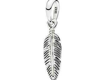 Spiritual Feather Pendant, 100% 925 Sterling Silver, Charm Fits to all Women Choker Necklace or long Chain Necklace, Summer Collection