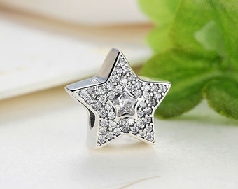 Wishing Star Charm Beads Fit Original WST Beads charms 100% 925 Sterling Silver fit for Authentic fit Women and european bracelets