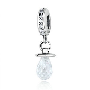 925 Sterling Silver Free as a Bird Dangle Charm Clear CZ Fit Eueopean Bracelet 925 Sterling Silver Free as a Bird Dangle Charm Clear CZ Fit Eueopean Bracelet
