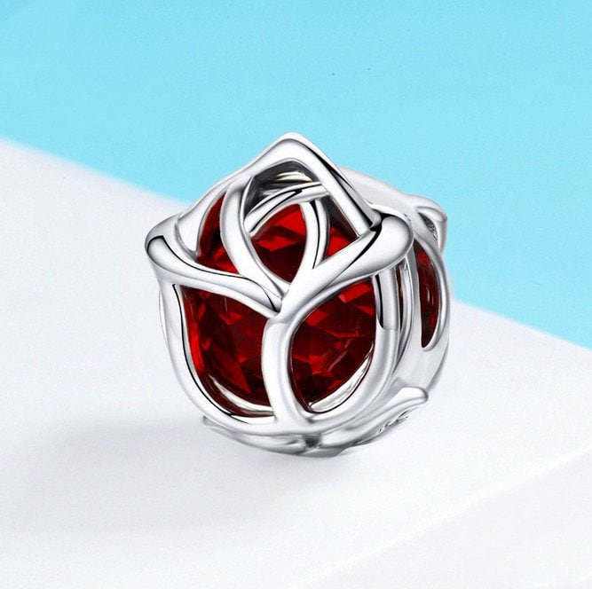 Pandora red rose charm sale
