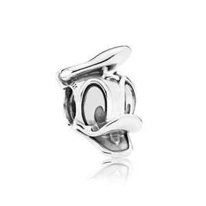 Donald Duck Portrait Charm 925 Sterling Silver Fit Women Bracelet Cartoon Animal bead fit Women charm Handmade Charms image 1