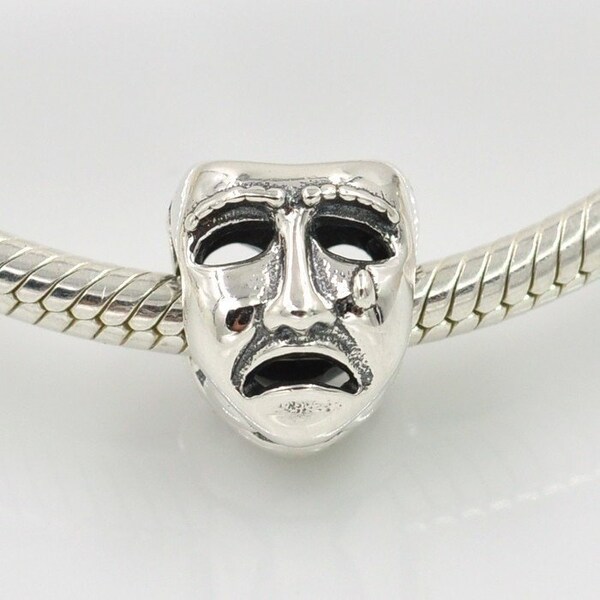 Theater Mask Charm To Be or Not to Be Beads Laugh Cry bead charm 100% 925 Sterling Silver fit for Authentic Women and european bracelets