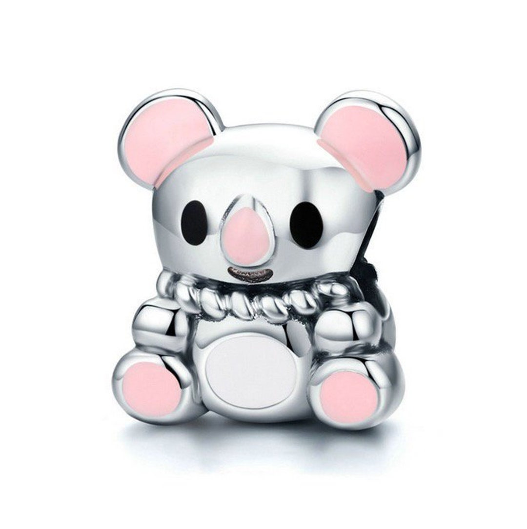 Qings Charm Perlina Koala In Argento Sterling 925 Per Bracciale O Collana - Gioiello Placcato Platino, Lucido, Idea Regalo