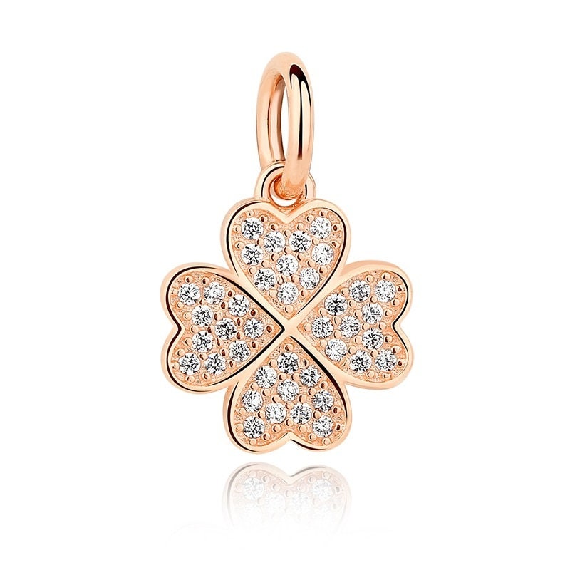 Simply Sophisticated Reversible Single Four Leaf Rose Gold Clover