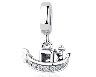 Venice Gondola Boat Pendant Charm 100% sterling silver Fit European Women Charm Bracelet Authentic Sterling Silver Luxury Jewelry