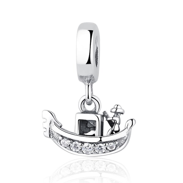 Venise gondole bateau pendentif breloque 100% argent sterling Fit femmes européennes bracelet à breloques authentique en argent Sterling bijoux de luxe