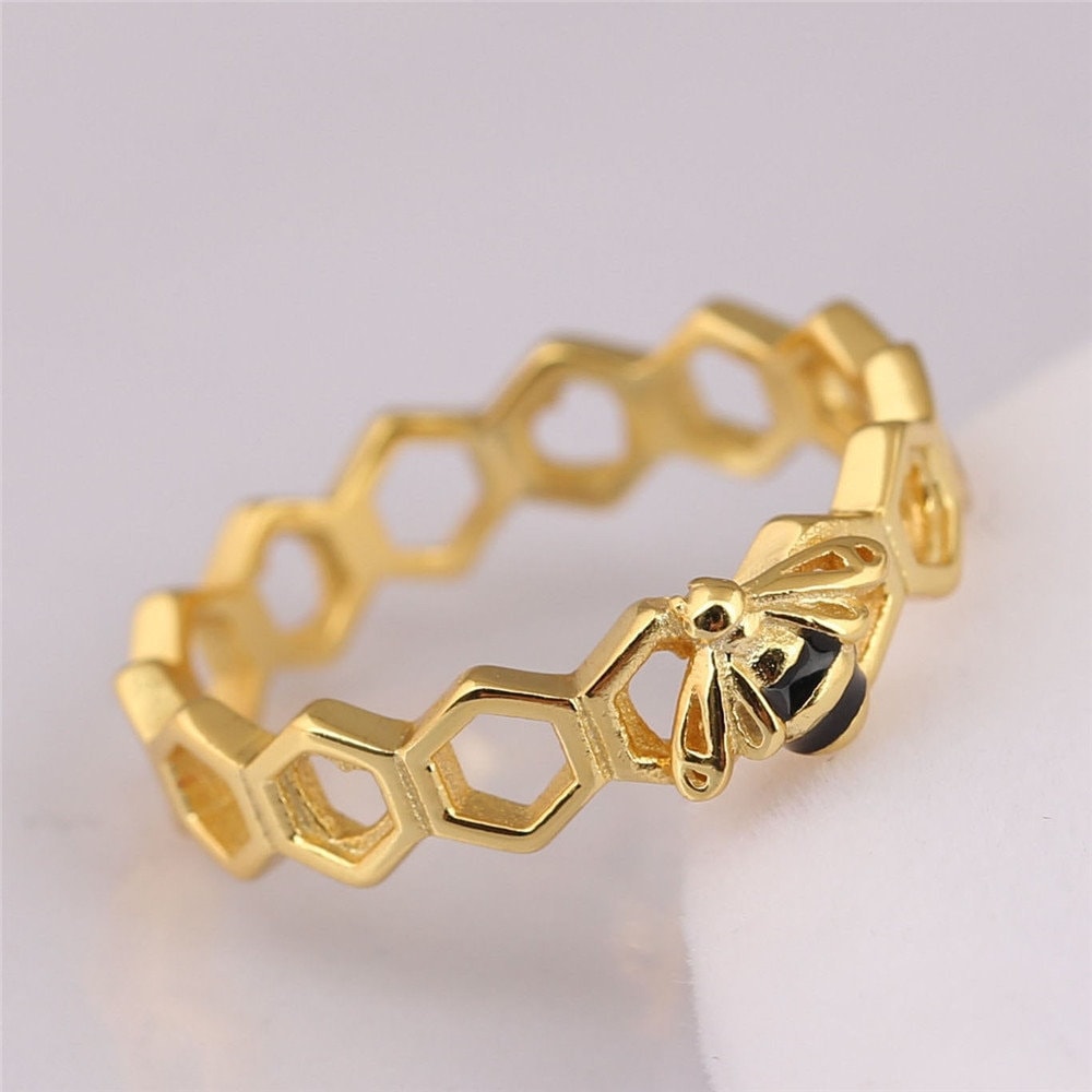 SHINE RING HONEYBEE 925 Sterling Silver Fit Women Honeybee Ring
