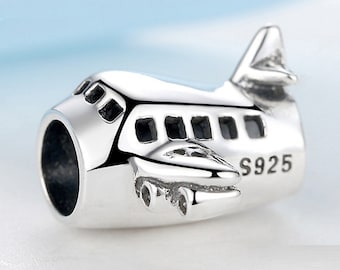 airplane charm fly Beads charms 100% 925 Sterling Silver Fit Women Bracelet  fit fit Women Charms and european bracelets Handmade Charms