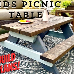 Kids Picnic table plan, Small picnic table plan, Child table plan, Child picnic table plan, DIY small table plans, DIY children's table plan