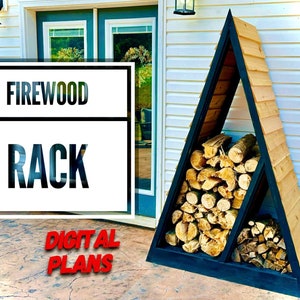 Firewood Rack Plans, Firewood storage plans, Firewood A-frame storage plans, Decorative Firewood Shelves/storage plans