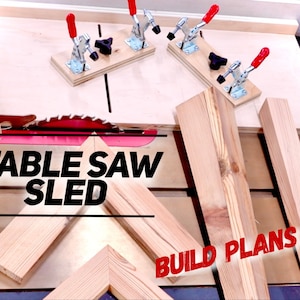 Multi Use Table Saw Sled Plans, Table Saw Sled Plans, Sled Plans, Diy Table Saw Sled, Table saw jig, Jointing sled plans, Taper jig plans