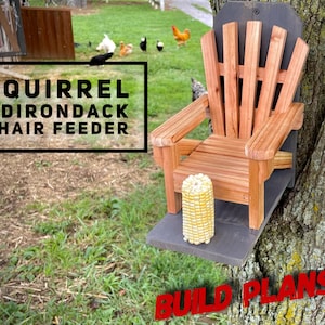 Squirrel Adirondack Chair Feeder Plans, Squirrel Chair Plans, Squirrel Feeder Plans, Mini Adirondack Chair Plans, Wildlife Feeder Plans