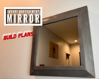 Square Concealment Mirror Plan, Concealment Mirror Plan, Hidden Compartment Mirror Plan, Concealment Biometric Plans, Woodworking Plans