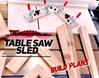 Multi Use Table Saw Sled Plans, Table Saw Sled Plans, Sled Plans, Diy Table Saw Sled, Table saw jig, Jointing sled plans, Taper jig plans