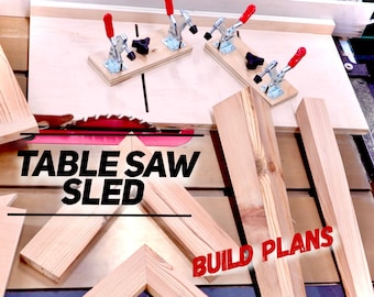 Multi Use Table Saw Sled Plans, Table Saw Sled Plans, Sled Plans, Diy Table Saw Sled, Table saw jig, Jointing sled plans, Taper jig plans
