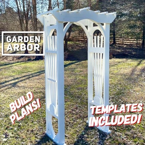 Garden Arbor Plans, Arched Pergola Plans, Garden Trellis, Flower Trellis Plans, Builds Plans, DIY Trellis Plans, Build Plans