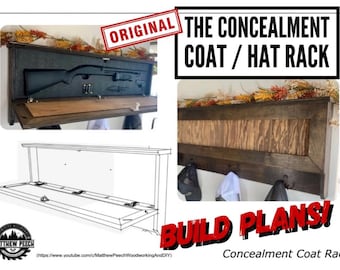 The Original Concealment Coat Rack Plans / Concealment Hat Rack Plans / Concealment Furniture Plans / Concealment Build Plans