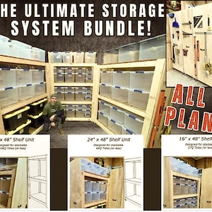 The Ultimate Storage System Plans, Storage unit plans, Pull out storage plans, Mobile Storage Plans for Garage, Storage Solution Plans