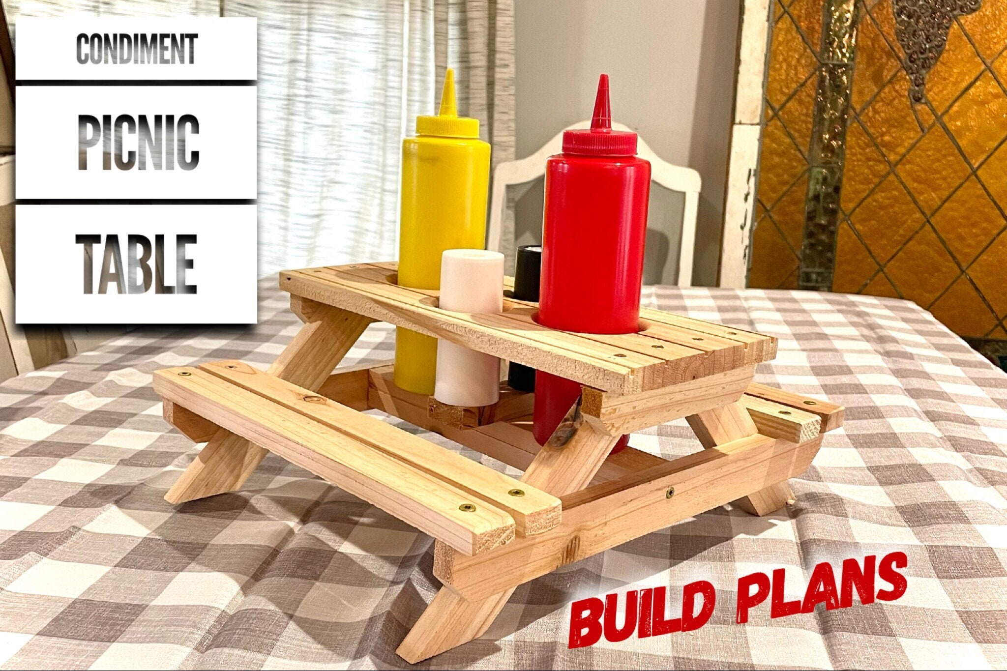 Condiment Picnic Table Plans, Camping Decoration Plans, Picnic Table  Condiment Holder Plans, Condiment Holder Plans, Mini Picnic Table Plans -  Etsy Finland, image size:2048x1365