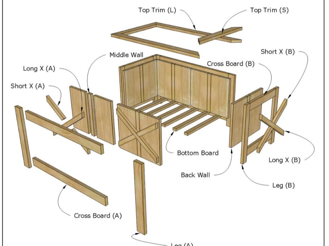 Wide Farmhouse Picket Box Planter Plans Fence Picket Planter Etsy