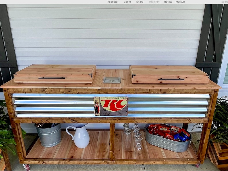 Metal Side Double Cooler Stand Plans Patio Cooler Stand Deck Etsy