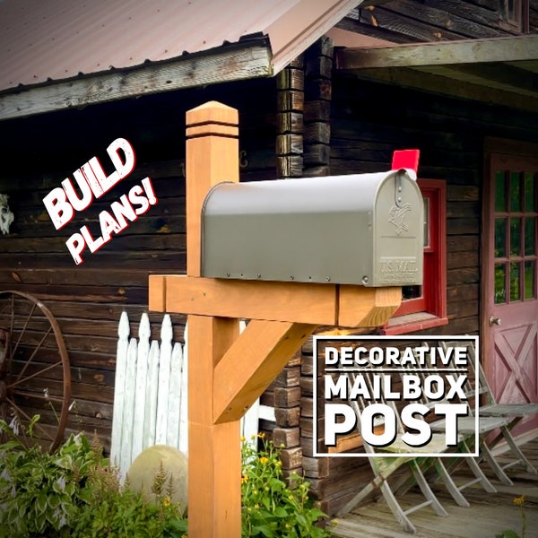 Decorative Mailbox Post Plans, Mail Box Post Plans, Letter Box Post Plans, Pillar Box Plans, Wood Mail Box Post Plans, DIY Mail Box Post