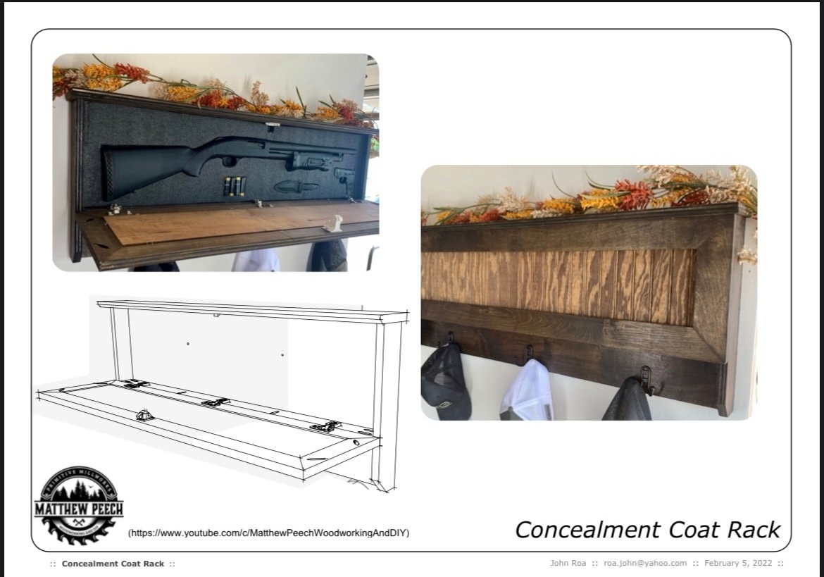 Concealment Coat Rack and Floating Shelf Plan Bundle / Concealment ...