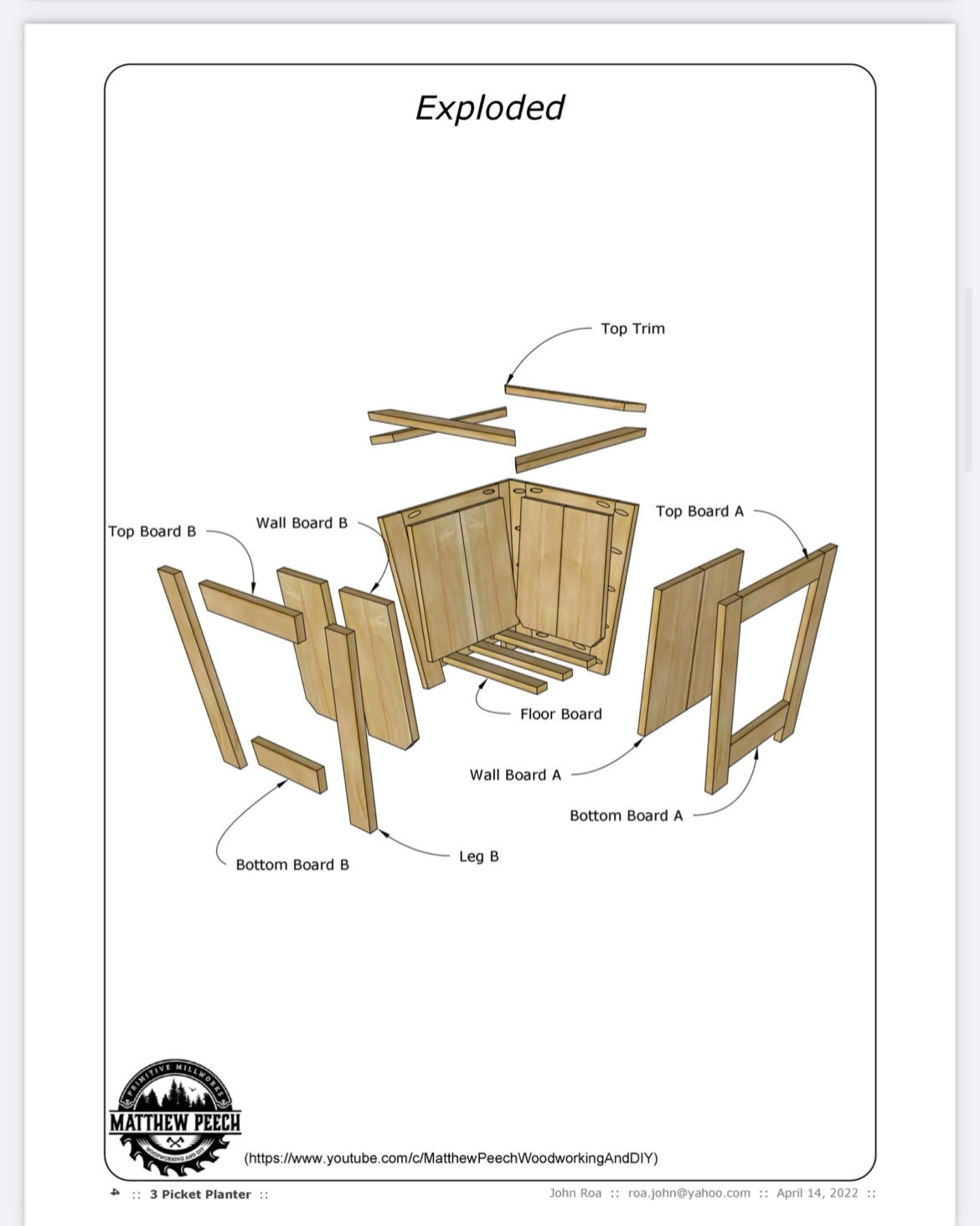Three Picket Box Planter Plans Fence Picket Planter Plans Etsy