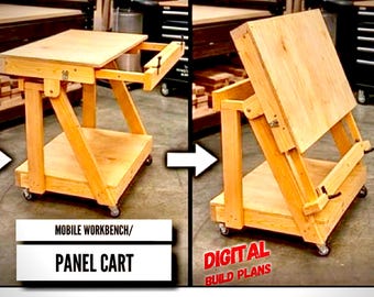 Mobile Workbench/Panel Cart Digital Plans, Transfoming Cart Digital Plans