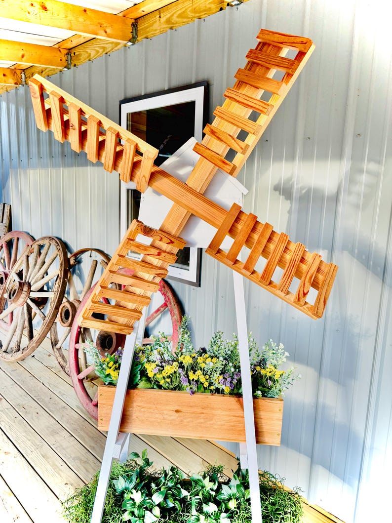 Windmill Planter Plans, DIY Windmill Planter Plans, Decorative Windmill ...