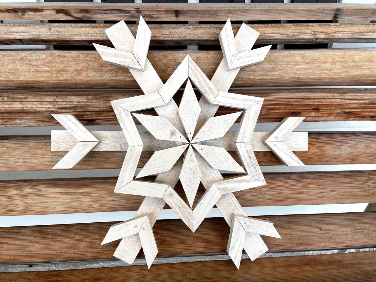 Wooden Snowflakes Large Pick - Honey and Me Collective