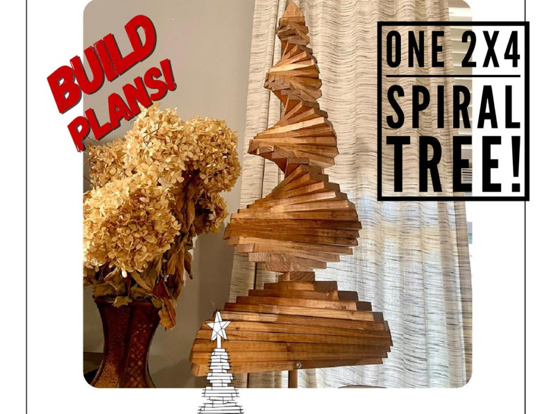 One 2x4 spiral tree plan, Spiral Christmas Tree plan, Wooden spiral Christmas Tree Plans, DIY Spiral Christmas Tree, One Board Spiral Tree zdjęcie 1