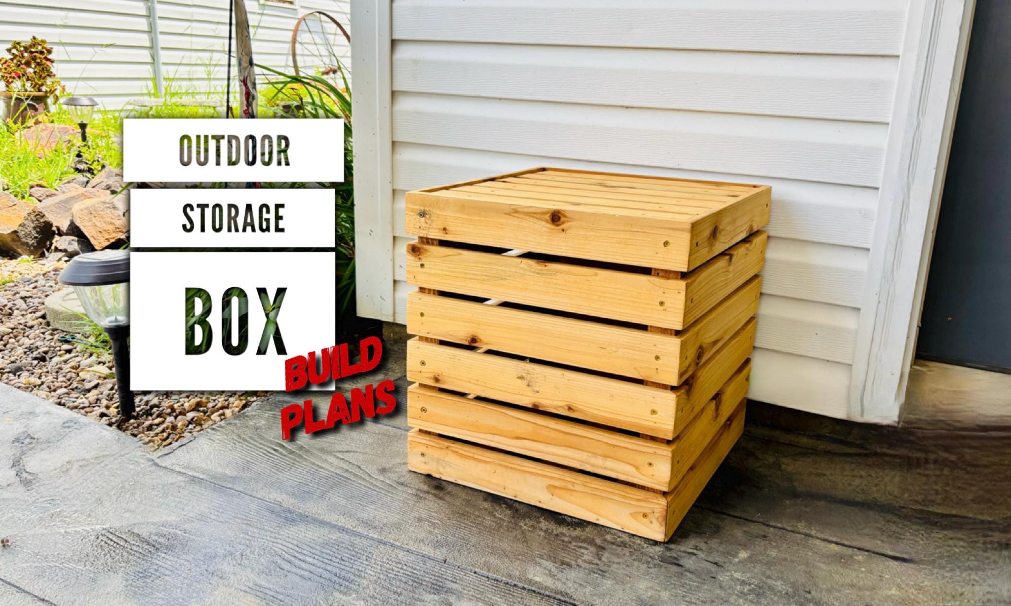 Outdoor Storage Box DIGITAL Plans, DIY Garden Hose Storage Box Digital Plans, Wooden Storage Box Plans, Patio Storage Box Plans