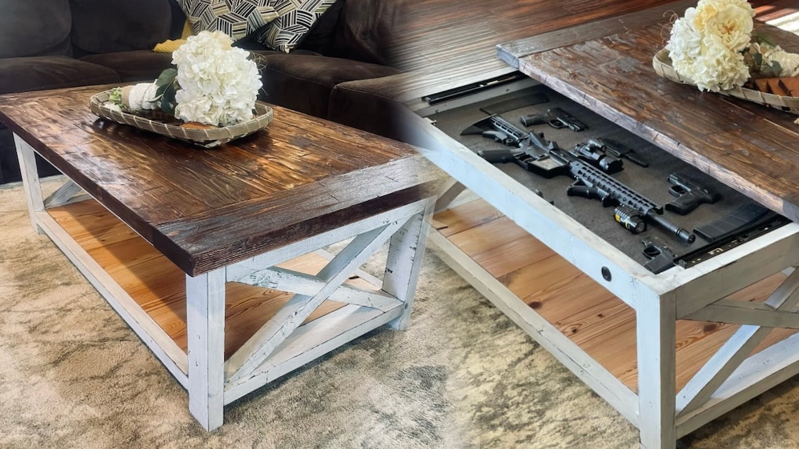 Concealment Coffee Table Plans / Concealment Table Plans / Etsy