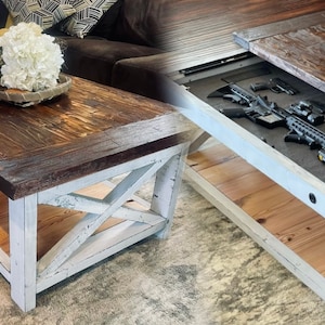 Concealment Coffee Table Plans / Concealment Table Plans / Concealment Furniture Plans / Concealment Biometric Plans / Woodworking Plans image 3