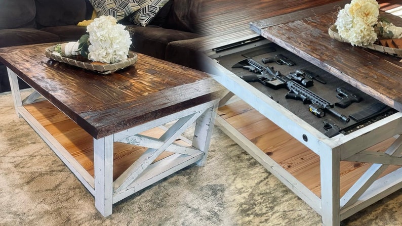 Concealment Coffee Table Plans / Concealment Table Plans / Concealment Furniture Plans / Concealment Biometric Plans / Woodworking Plans image 3