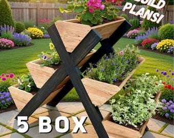 5 Box Tier Planter Digital Plans, Multi-Tier Planter/ Herb box Planter Digital plans