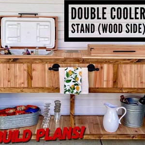 Double Cooler Stand Plans, Patio Cooler Stand, Deck Cooler Stand, Wooden Cooler Stand, DIY Cooler Stand, Patio Decor, Deck Decor, Cooler