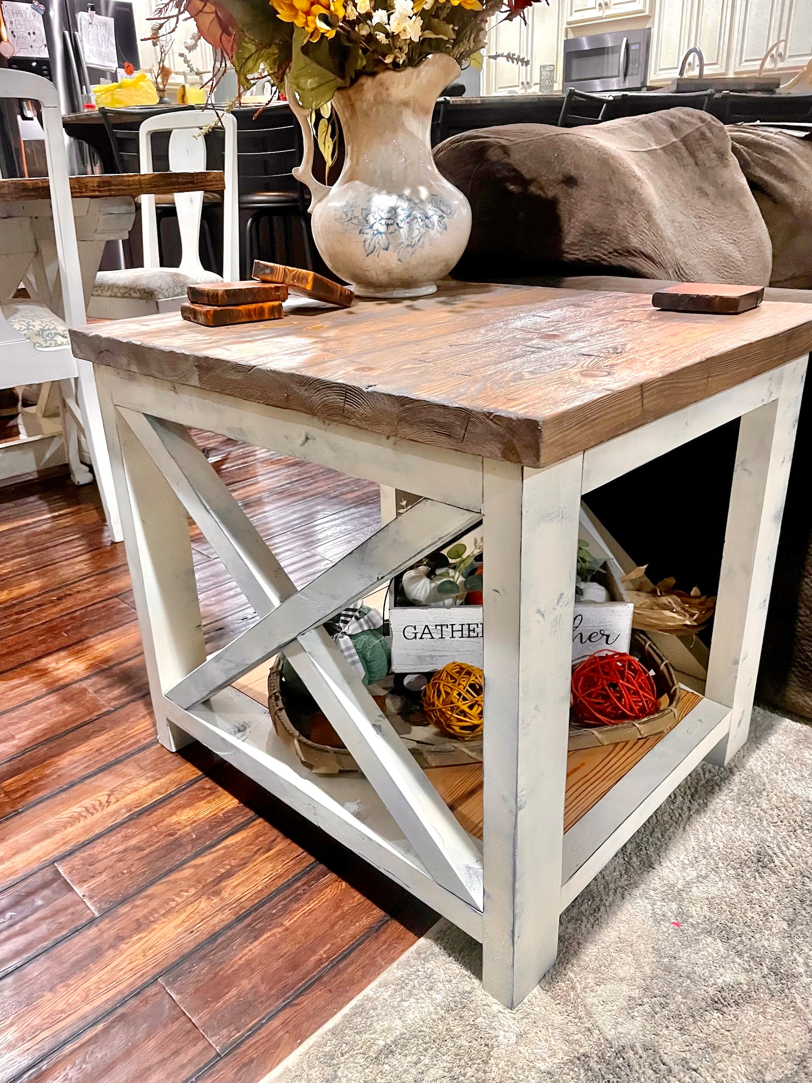 The Concealment Farmhouse End Table/side Table Concealment Etsy