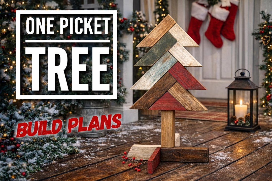 One Picket One Picket Decorative Christmas Tree Plans, One Picket Christmas Build ...