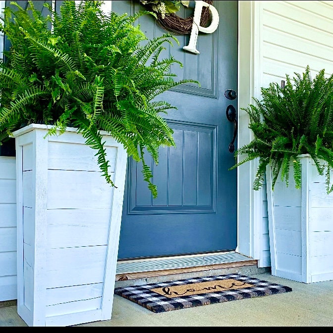 Five Picket Tall Box Planter Plans Fence Picket Planter Tall Etsy