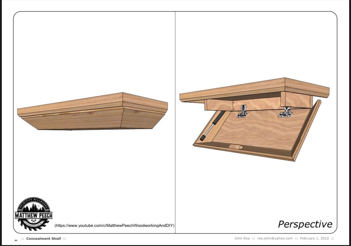 Concealment Coat Rack and Floating Shelf Plan Bundle / Etsy Canada