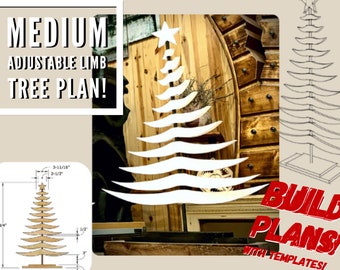 Medium Sized One Picket Adjustable Limb Tree Plans, DIY Adjustable Tree Plans, Christmas Tree Build Plans, DIY One Picket Tree Plans