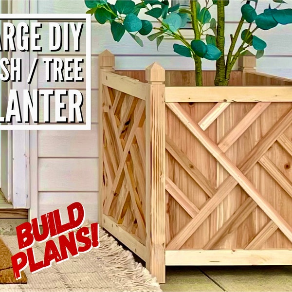 Large DIY Bush Plan, Tree, or Shrub Planter Plans, Large Planter Plans, XL Planter Plans, DIY Planter, Modern Planter Plans, Build Plans