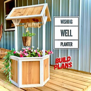 Wunsch gut Blumentopf, Garten Brunnen Pflanzplan, dekorativer Brunnen Pflanzplan, rustikaler Brunnen Pflanzplan