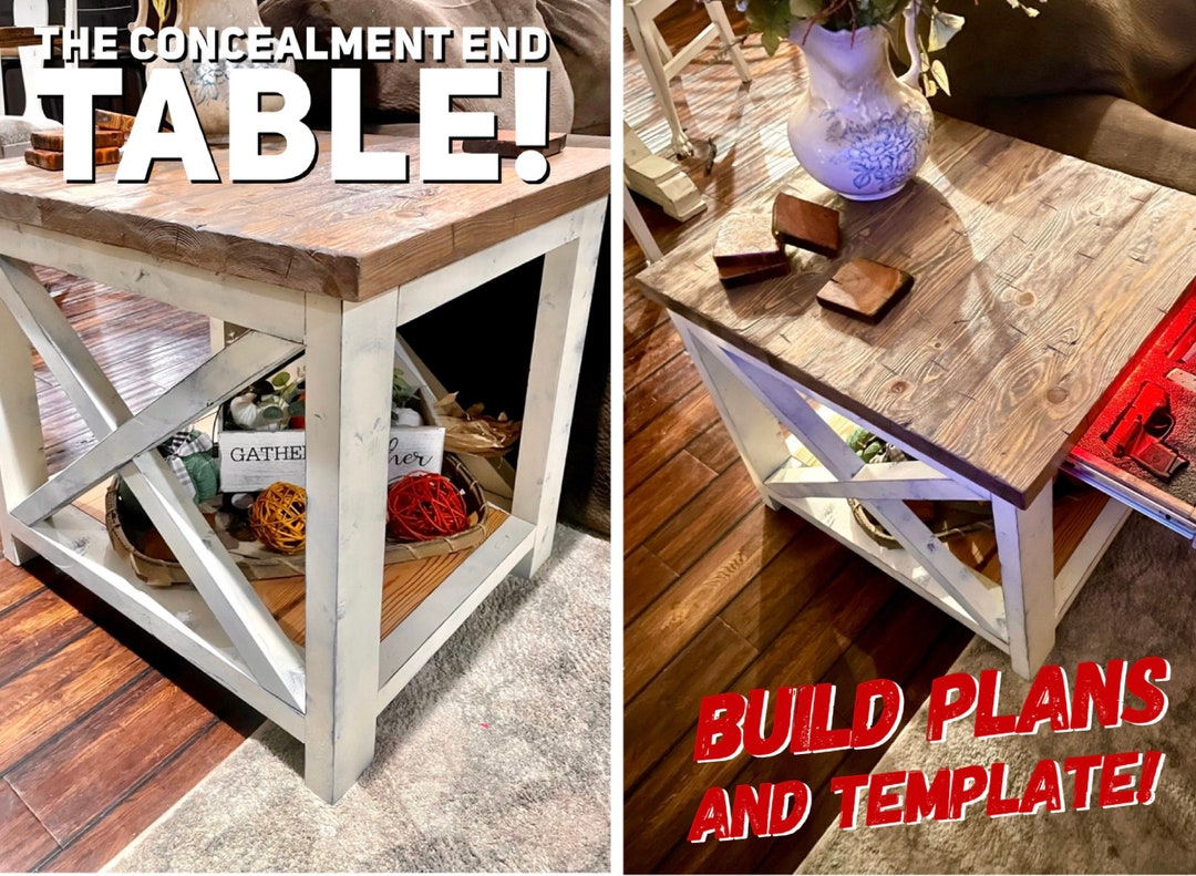 The Concealment Farmhouse End Table/side Table, Concealment Table