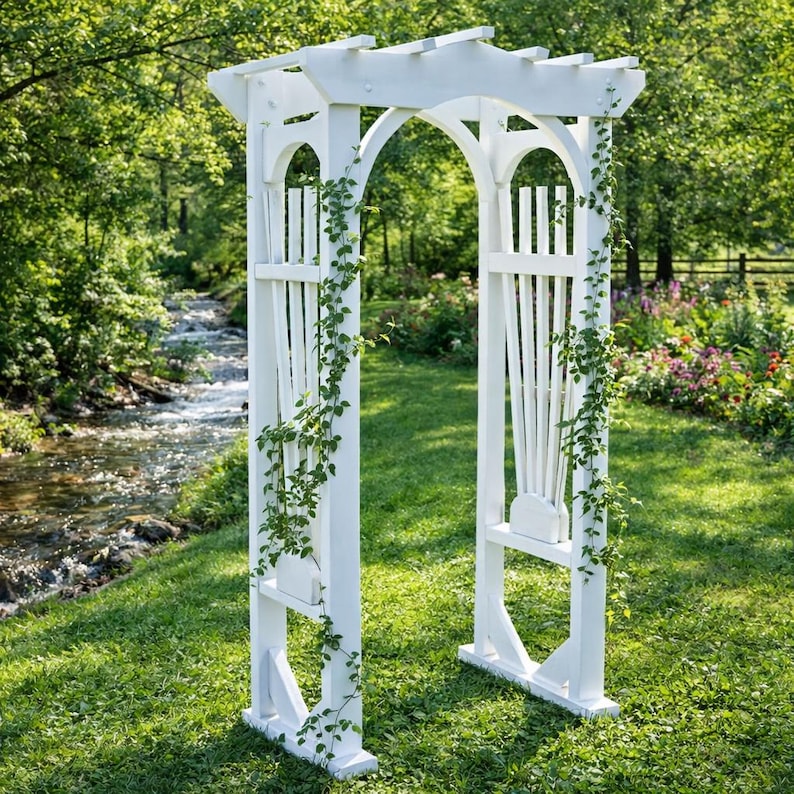 Garden Arbor Plans, Arched Pergola Plans, Garden Trellis, Flower Trellis Plans, Builds Plans, DIY Trellis Plans, Build Plans image 4