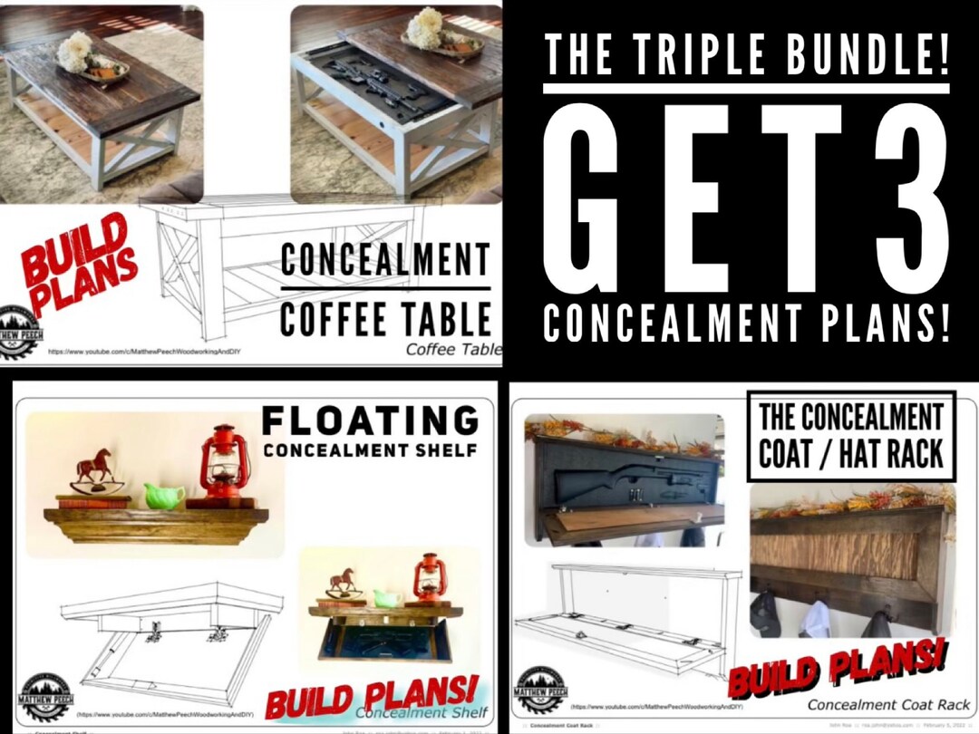 Concealment Plan Bundle / Concealment Furniture Plans / Concealment